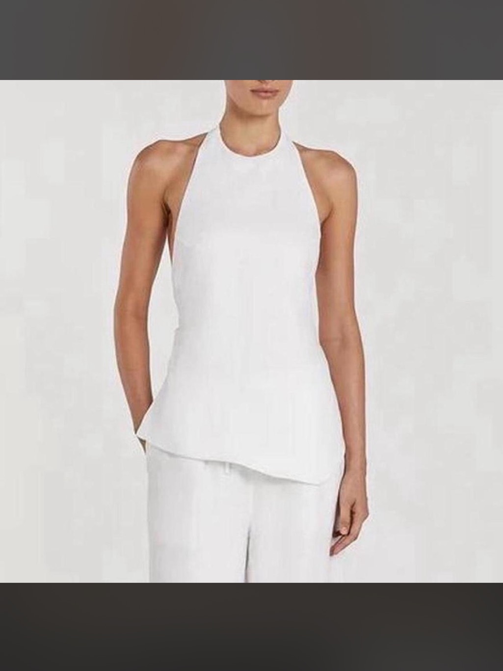 Dissh Serena Linen Asymmetrical Halter Top
